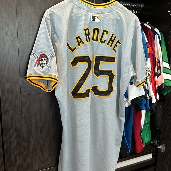 Adam LaRoche Pittsburgh Pirates Nike Road Elite Player Jersey - Gray - Picture 7 of 8